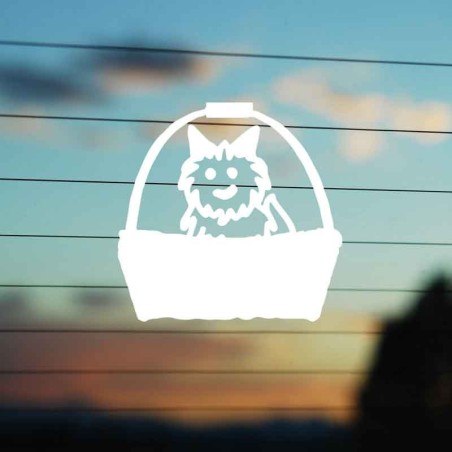 Adesivo Famiglia Gatto Peloso nella Cesta