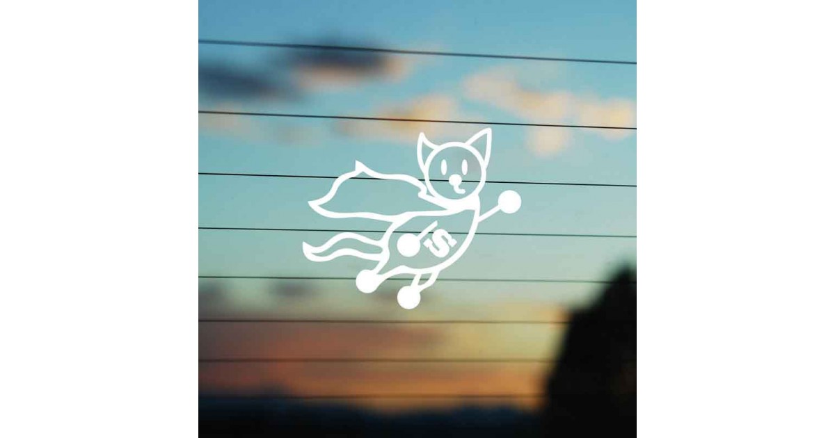 Adesivo Famiglia Gatto Supereroe