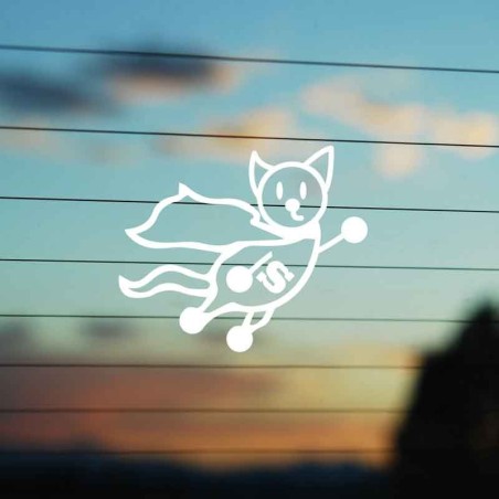 Adesivo Famiglia Gatto Supereroe