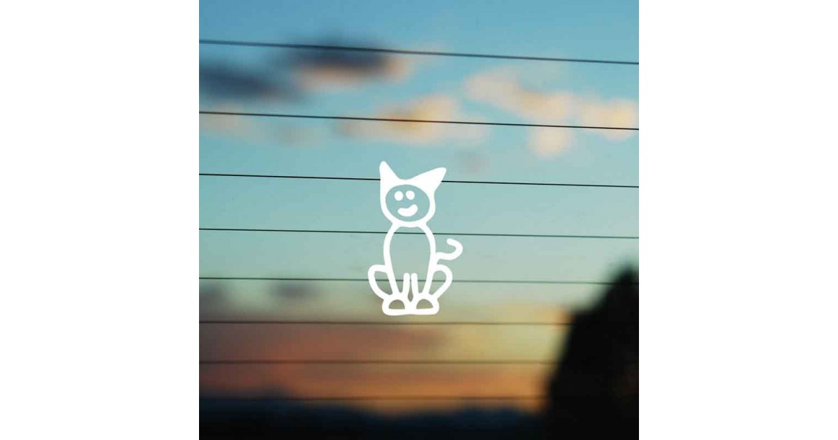 Adesivo Famiglia Gatto Seduto