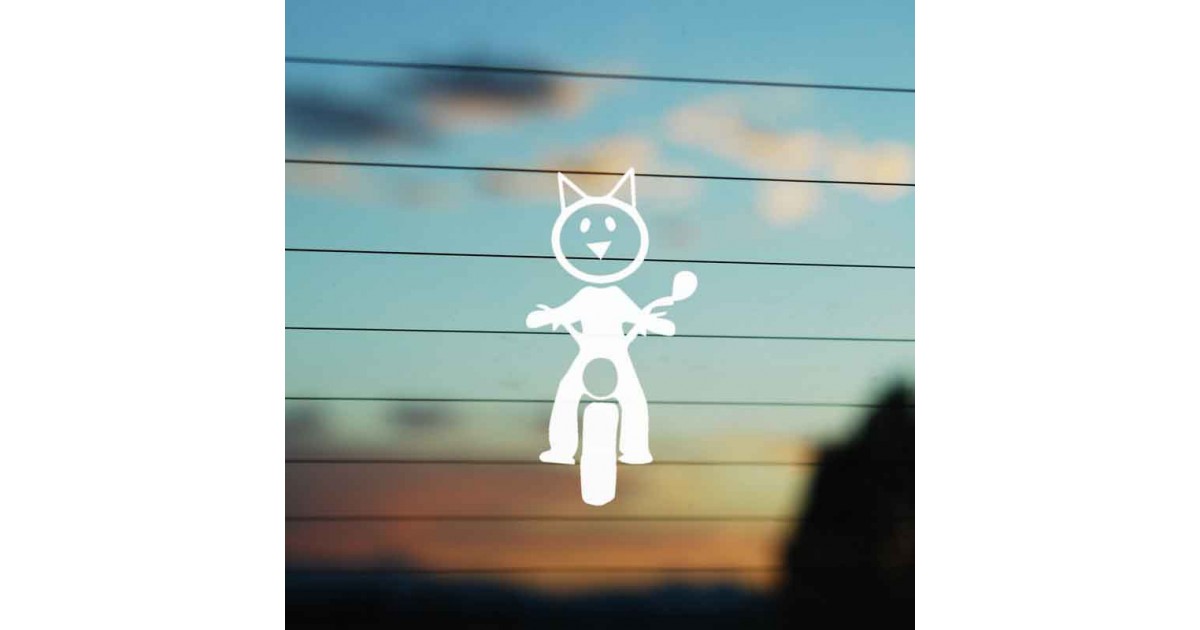 Adesivo Famiglia Gatto Moto