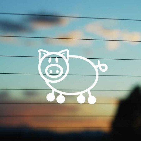 Adesivo Famiglia Maialino Cicciotto