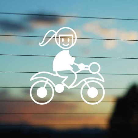 Adesivo Famiglia Bimba Grande con casco