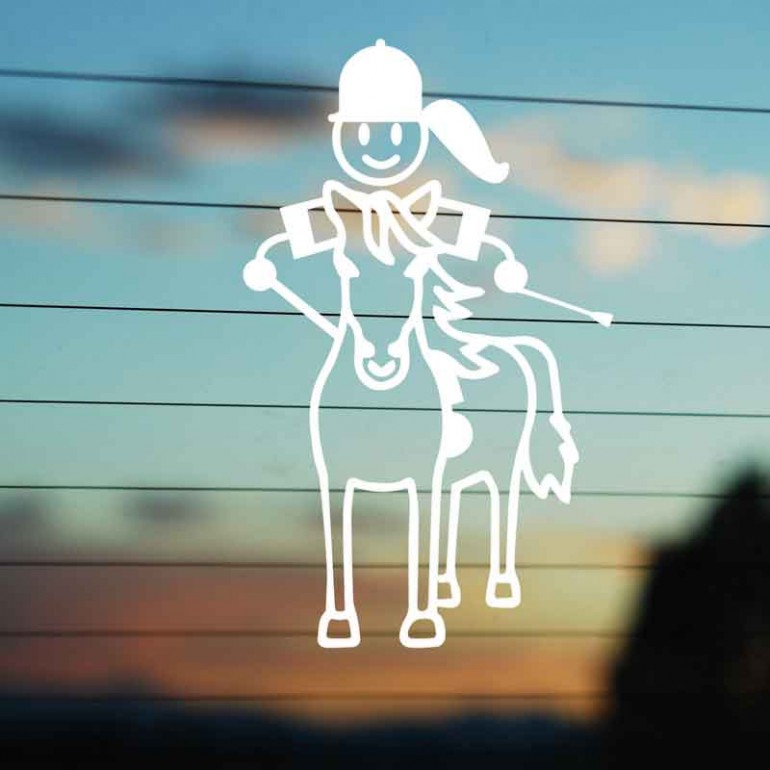 Adesivo Famiglia Bimba Grande a Cavallo Adesivo Famiglia Bimba Grande a Cavallo