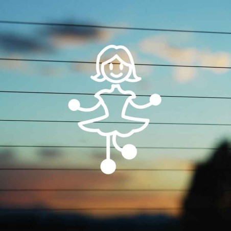 Adesivo Famiglia Bimba Grande Ballerina