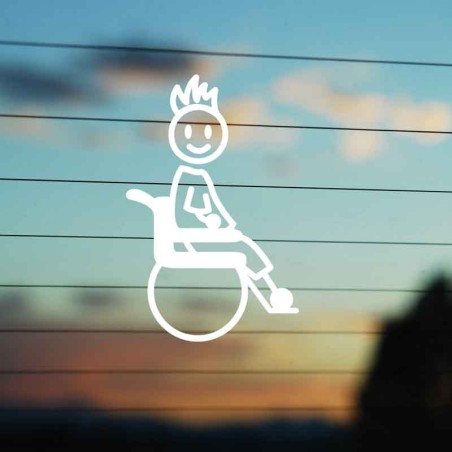 Adesivo Famiglia Bimbo Grande Disabile