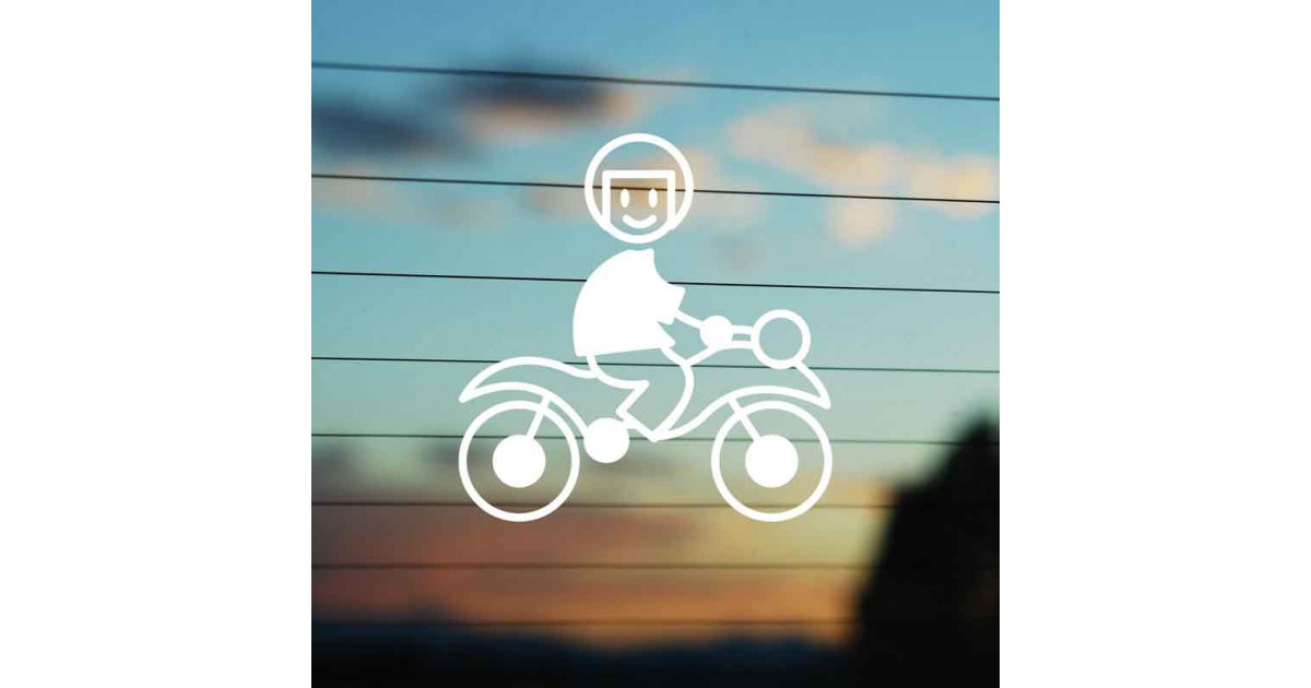 Adesivo Famiglia Bimbo Moto con casco