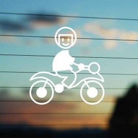 Adesivo Famiglia Bimbo Moto con casco