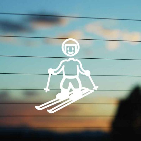 Adesivo Famiglia Bimbo Medio Sciatore