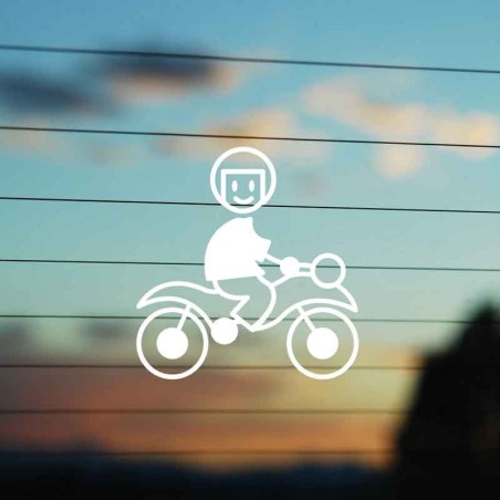 Adesivo Famiglia Bambino Moto con casco