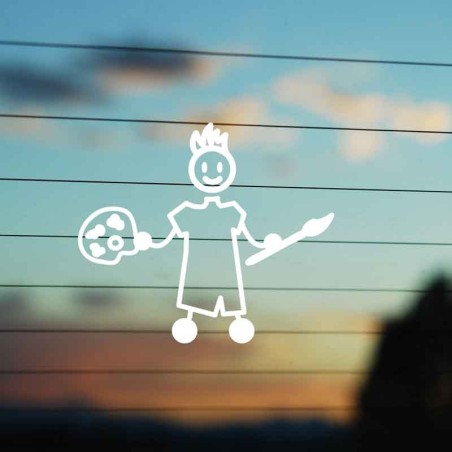 Adesivo Famiglia Bimbo Medio Pittore