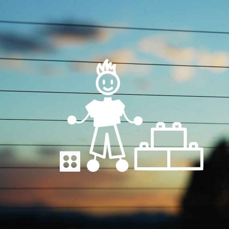 Adesivo Famiglia Bimbo Medio costruzioni lego