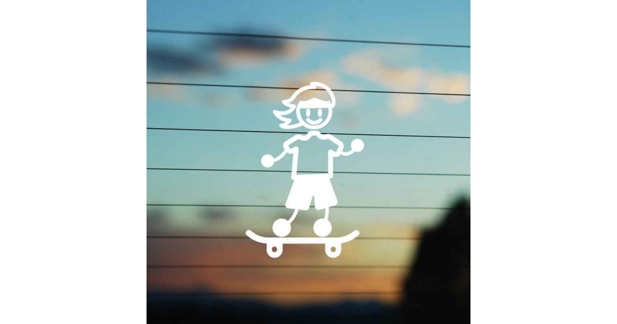 Adesivo Famiglia Bimba Media Skate