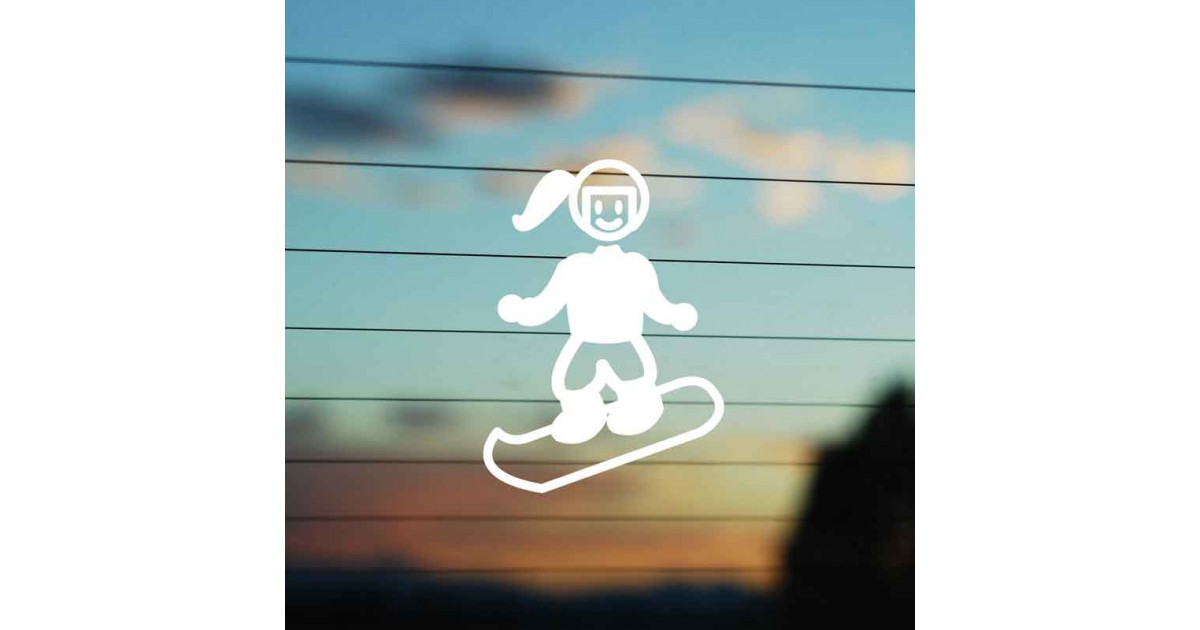 Adesivo Famiglia Bimba Media Snowboard