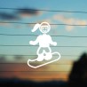 Adesivo Famiglia Bimba Media Snowboard