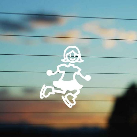 Adesivo Famiglia Bimba Media Pattinaggio su Ghiaccio