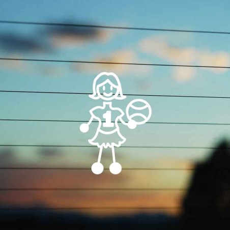 Adesivo Famiglia Bimba Media Pallavolo