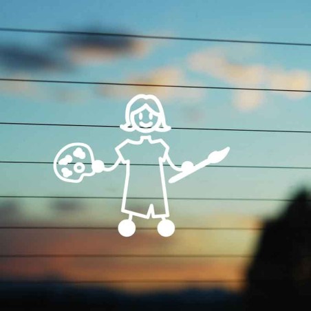 Adesivo Famiglia Bimba Media Pittrice