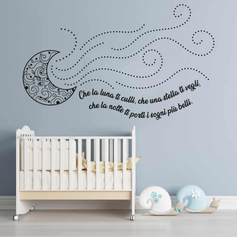 Adesivo Murale Luna Sogni d'Oro Adesivo Murale Luna Sogni d'Oro