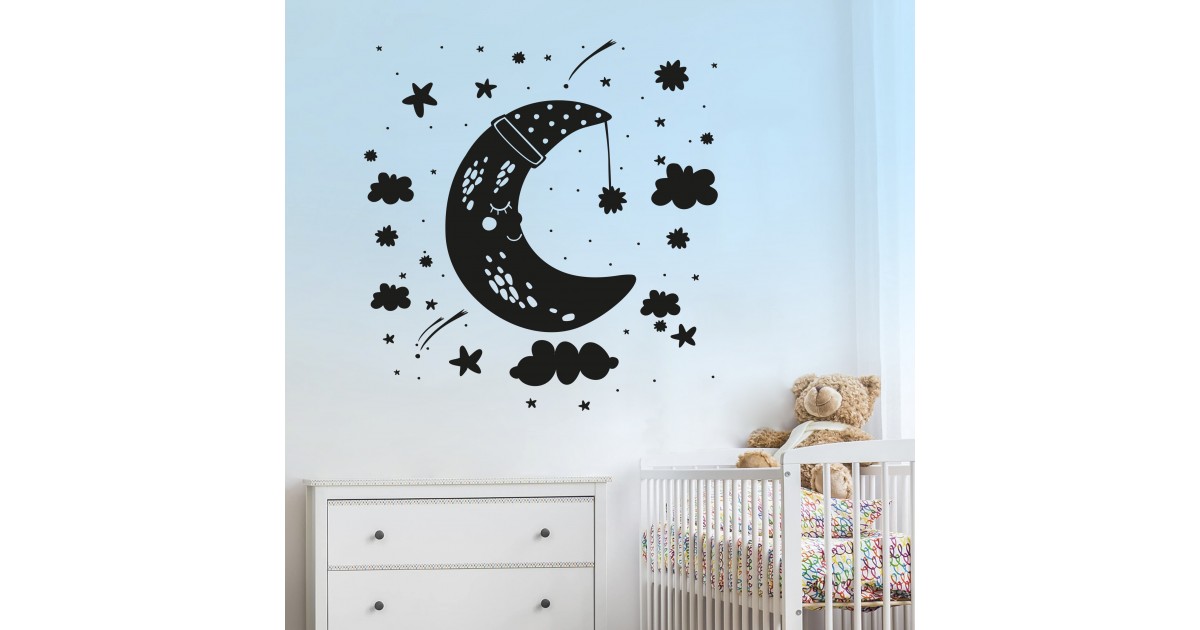 Adesivo Murale Luna Stelle