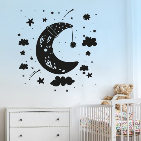 Adesivo Murale Luna Stelle