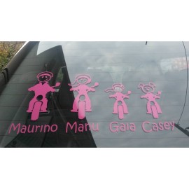 Esempio realizzazione Adesivo Famiglia in Moto Papà