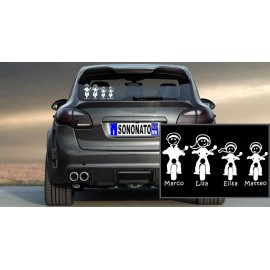 SonoNato Adesivi Famiglia Bimbo in Moto