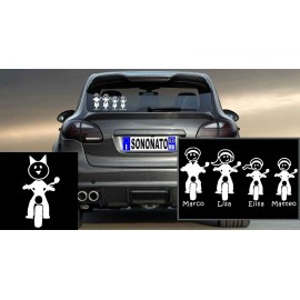 Crea la tua Famiglia su Adesivo personalizzato Gatto in Moto