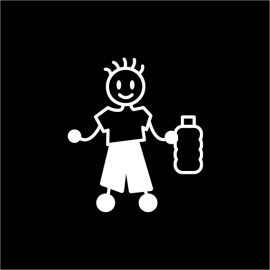 Adesivi Raccolta Differenziata Uomo con la Plastica